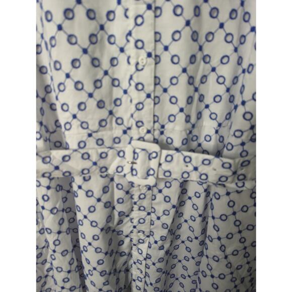 ALEXIS X Target Mini Dress Plus White Blue Dot Tulip Sleeve Eyelet Shirt 4X NWOT - Picture 11 of 12